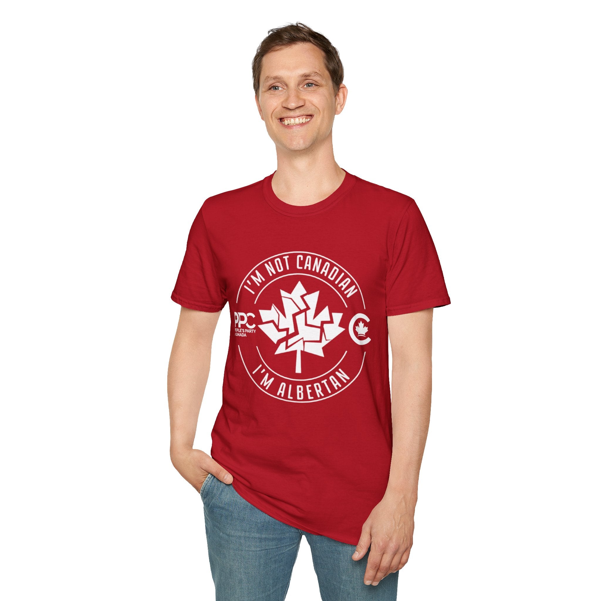 Anti-Liberal “I'm Not Canadian I'm Albertan” Modern Fit T-Shirt