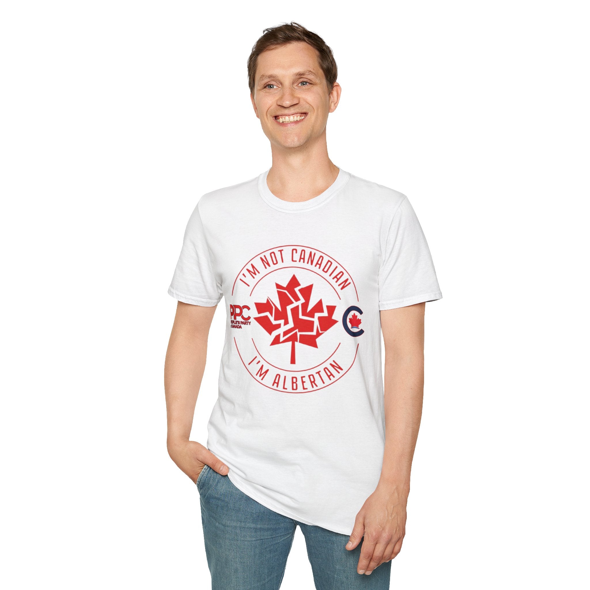 Anti-Liberal “I'm Not Canadian I'm Albertan” Modern Fit T-Shirt